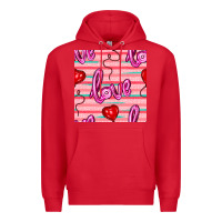 Red valentines day heart and love balloons seamless pattern Premium Hoodie - BundleAndBundleShop