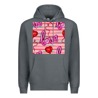 Rock valentines day heart and love balloons seamless pattern Premium Hoodie - BundleAndBundleShop