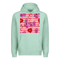 Seafoam valentines day heart and love balloons seamless pattern Premium Hoodie - BundleAndBundleShop