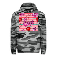 Slate Camo valentines day heart and love balloons seamless pattern Premium Hoodie - BundleAndBundleShop