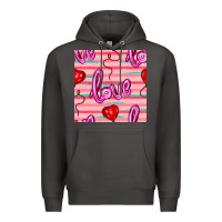 Smoke valentines day heart and love balloons seamless pattern Premium Hoodie - BundleAndBundleShop