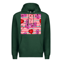 Sports Green valentines day heart and love balloons seamless pattern Premium Hoodie - BundleAndBundleShop