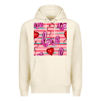 Tofu valentines day heart and love balloons seamless pattern Premium Hoodie - BundleAndBundleShop
