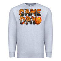 Heather Grey game day basketball leopard Premium Sweatshirt - Zillion Design Studio