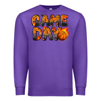 Purple game day basketball leopard Premium Sweatshirt - Zillion Design Studio