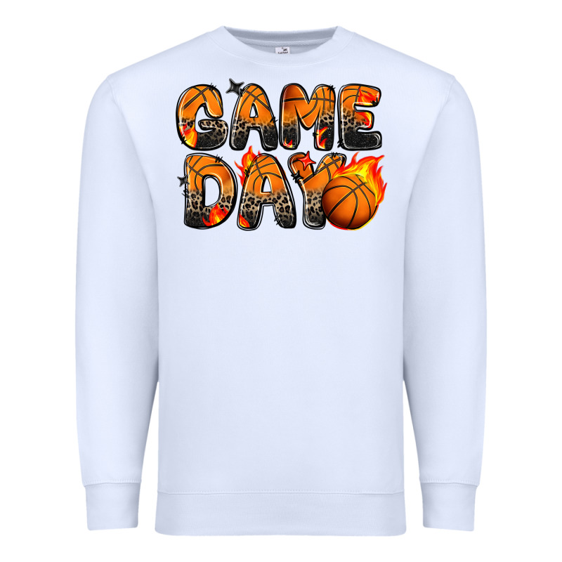 Game Day Basketball Leopard Premium Sweatshirt by Zillion Design Studio | Teevron