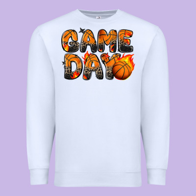 Game Day Basketball Leopard Premium Sweatshirt Designed By Zillion Design Studio