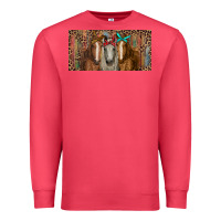 Cardinal Horses with serape and leopard Premium Sweatshirt - RanaPortraitStore