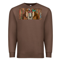 Chestnut Horses with serape and leopard Premium Sweatshirt - RanaPortraitStore