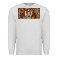 Dove Grey Horses with serape and leopard Premium Sweatshirt - RanaPortraitStore