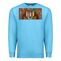 Ocean Blue Horses with serape and leopard Premium Sweatshirt - RanaPortraitStore