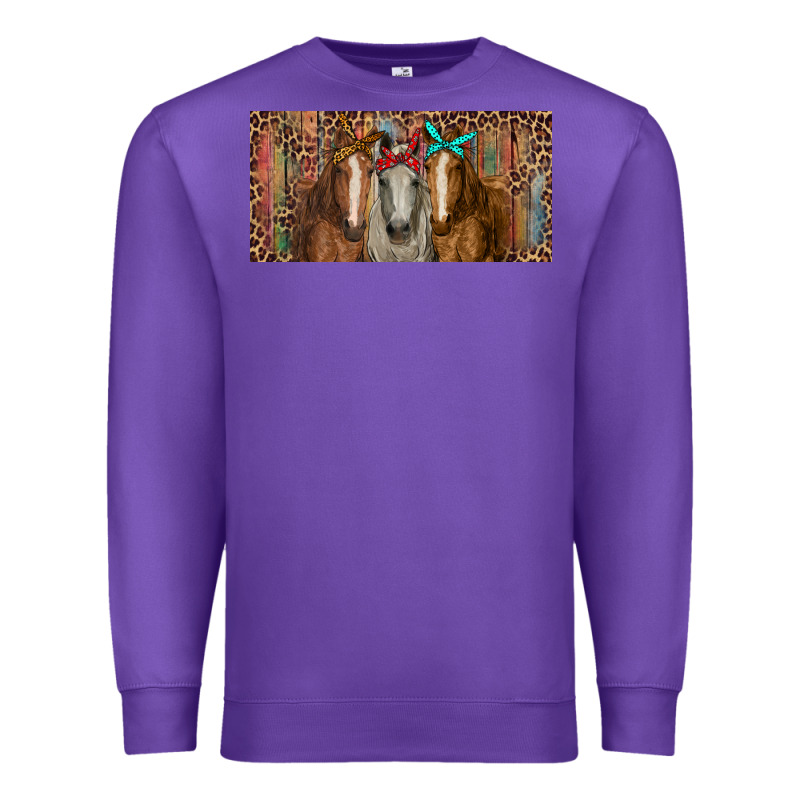 Horses With Serape And Leopard Premium Sweatshirt by RanaPortraitStore | Teevron