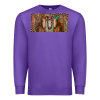 Purple Horses with serape and leopard Premium Sweatshirt - RanaPortraitStore