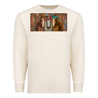 Sandshell Horses with serape and leopard Premium Sweatshirt - RanaPortraitStore
