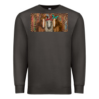 Smoke Horses with serape and leopard Premium Sweatshirt - RanaPortraitStore
