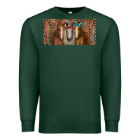 Sports Green Horses with serape and leopard Premium Sweatshirt - RanaPortraitStore