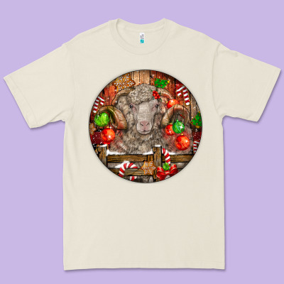 Christmas Merino Wool Sheep Premium Tee Designed By Lillyallendesigns