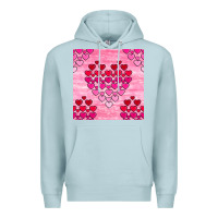 Blue Mist valentines day hearts seamless pattern Premium Hoodie - BundleAndBundleShop