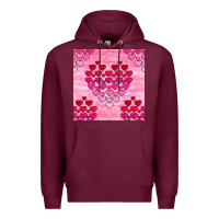 Burgundy valentines day hearts seamless pattern Premium Hoodie - BundleAndBundleShop