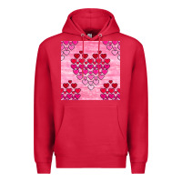 Cardinal valentines day hearts seamless pattern Premium Hoodie - BundleAndBundleShop
