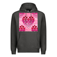 Charcoal Heather valentines day hearts seamless pattern Premium Hoodie - BundleAndBundleShop