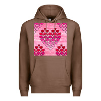 Chestnut valentines day hearts seamless pattern Premium Hoodie - BundleAndBundleShop