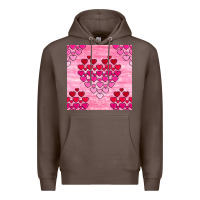 Coffee valentines day hearts seamless pattern Premium Hoodie - BundleAndBundleShop