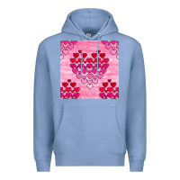 Colony Blue valentines day hearts seamless pattern Premium Hoodie - BundleAndBundleShop