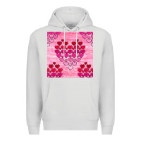 Dove Grey valentines day hearts seamless pattern Premium Hoodie - BundleAndBundleShop