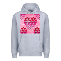 Heather Grey valentines day hearts seamless pattern Premium Hoodie - BundleAndBundleShop