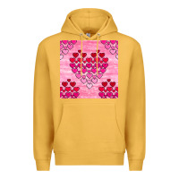Mustard valentines day hearts seamless pattern Premium Hoodie - BundleAndBundleShop
