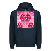 Navy valentines day hearts seamless pattern Premium Hoodie - BundleAndBundleShop