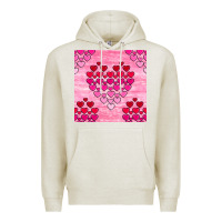 Oatmeal Heather valentines day hearts seamless pattern Premium Hoodie - BundleAndBundleShop