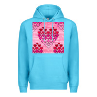 Ocean Blue valentines day hearts seamless pattern Premium Hoodie - BundleAndBundleShop