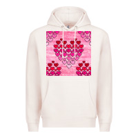 Pale Pink valentines day hearts seamless pattern Premium Hoodie - BundleAndBundleShop