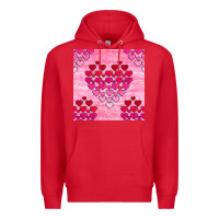 Red valentines day hearts seamless pattern Premium Hoodie - BundleAndBundleShop