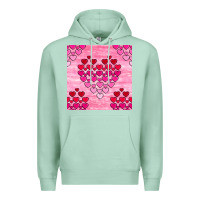 Seafoam valentines day hearts seamless pattern Premium Hoodie - BundleAndBundleShop
