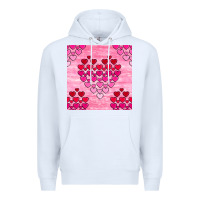 White valentines day hearts seamless pattern Premium Hoodie - BundleAndBundleShop