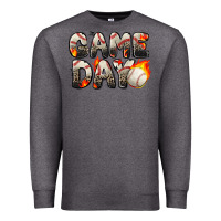 Charcoal Heather game day baseball leopard Premium Sweatshirt - Zillion Design Studio
