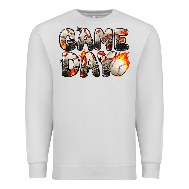 Game Day Baseball Leopard Premium Sweatshirt by Zillion Design Studio | Teevron
