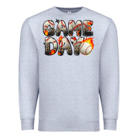 Heather Grey game day baseball leopard Premium Sweatshirt - Zillion Design Studio