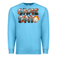 Ocean Blue game day baseball leopard Premium Sweatshirt - Zillion Design Studio