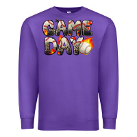Purple game day baseball leopard Premium Sweatshirt - Zillion Design Studio