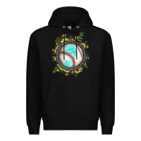 Black baseball gemstone sunflower Premium Hoodie - JahusDesignShop