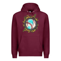 Burgundy baseball gemstone sunflower Premium Hoodie - JahusDesignShop