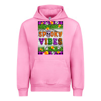 Fuchsia Pink Halloween Spooky Vibes Urban Hoodie - Artiststas