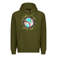 Army Green baseball gemstone sunflower Premium Hoodie - JahusDesignShop