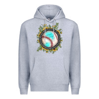 Heather Grey baseball gemstone sunflower Premium Hoodie - JahusDesignShop
