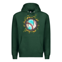 Sports Green baseball gemstone sunflower Premium Hoodie - JahusDesignShop