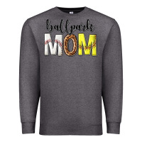 Charcoal Heather ballpark mom Premium Sweatshirt - texasbilliewilder